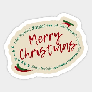 Multi Language, International Merry Christmas T-Shirt Sticker